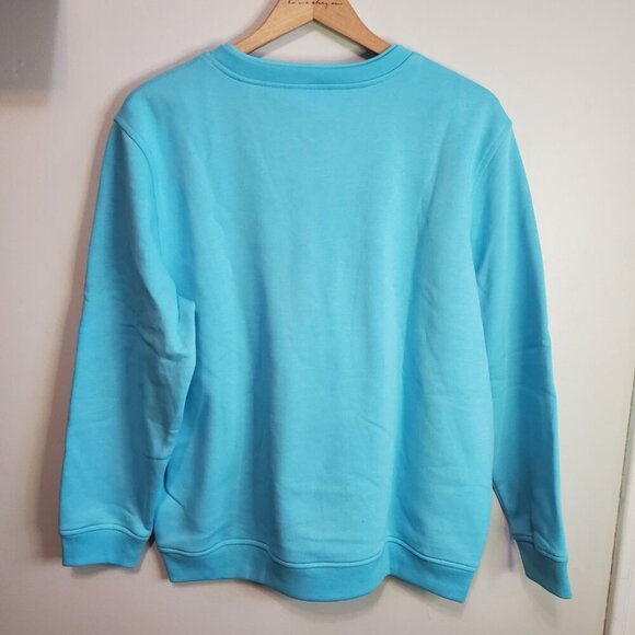 NORTHERN REFLECTIONS Women's Large NWT Floral Sweatshirt Crew Fleece Lined Blue - Picture 7 of 14